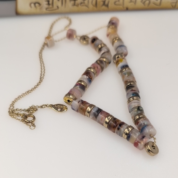 LOFT Elegant Gold Necklace with Multicolor Beads - Picture 4 of 5